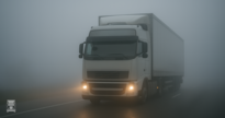 Truck in de mist