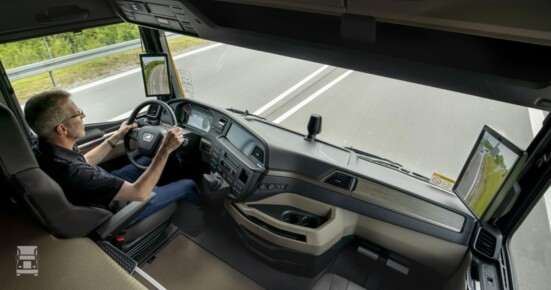 chauffeur in truck