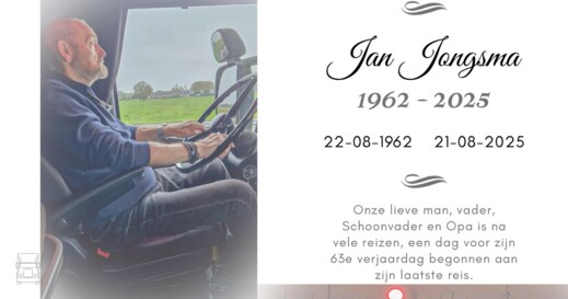 Jan Jongsma overleden