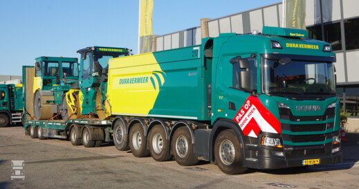 Millenaar & vSchaik aflevering SCANIA Quadro met Dieplader rv