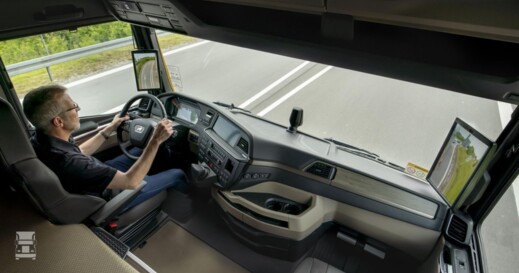 chauffeur in truck